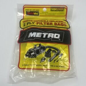 MetroVac Genuine Disposable Replacement Vacuum Bags 5 Pack For Model MDV-1 VM&AM